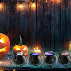 Halloween Decorations Cauldron Mister 12 LED Mist Maker Fogger Cauldron Witch Jar Atomizer Lamp Punch Bowl Candy Fire Fl