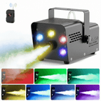 Wondnuga Halloween Fog Machine Smoke Machine 550W 3-in-one RGB Light Beads Smoke Machine Remote Control for Halloween Pa