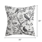 My Texas House Halloween Raven Toile Decorative Pillow, Ivory and Black, 20" x 20"