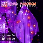 66FT 200 LED Halloween Lights, Halloween Lights Outdoor with 8 Lighting Modes, Waterproof Halloween String Lights for Ch