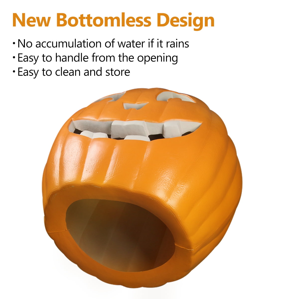 Gamexcel 21" Jack O Lantern Halloween Plastic Pumpkin Lights with Pre-lit LED Bulbs - Indoor/Outdoor Smile Face Decorati