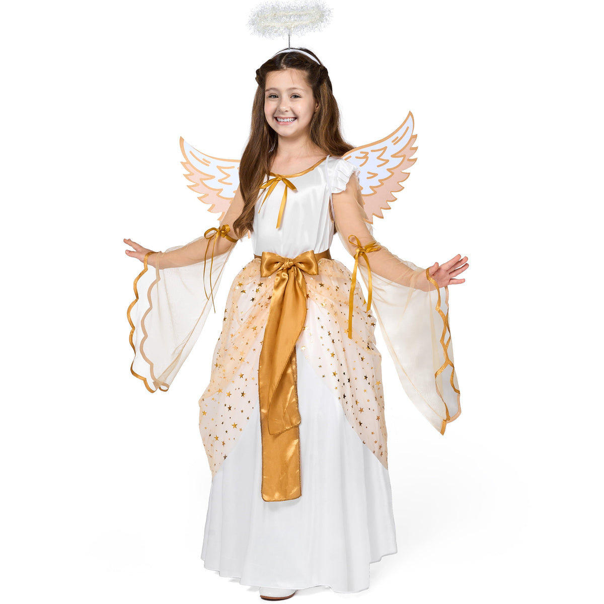 Joyfy Halloween Angel Costume for Girls, Angel Dress for Kids, Guardian Angel Set for Halloween Costumes Themed Party Co