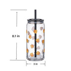 Way to Celebrate Halloween Candy Corn Glass Can Sipper Tumblers, 20 oz, 2-Pack