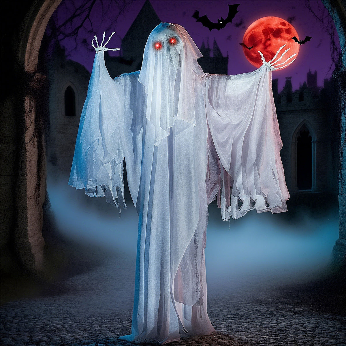 Joyfy Halloween Decorations Outdoor, Sound Activated with LED Eyes & Sound & Motion, Decor for Yard Farm Garden Indoor H