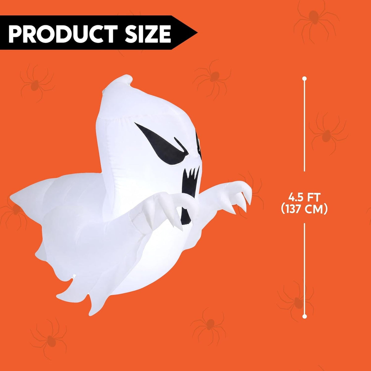 Joyfy 4.5 FT Halloween Inflatable Decorations Outdoor Scary Flying Ghost Broke Out from Window with Built-in LED Blow Up
