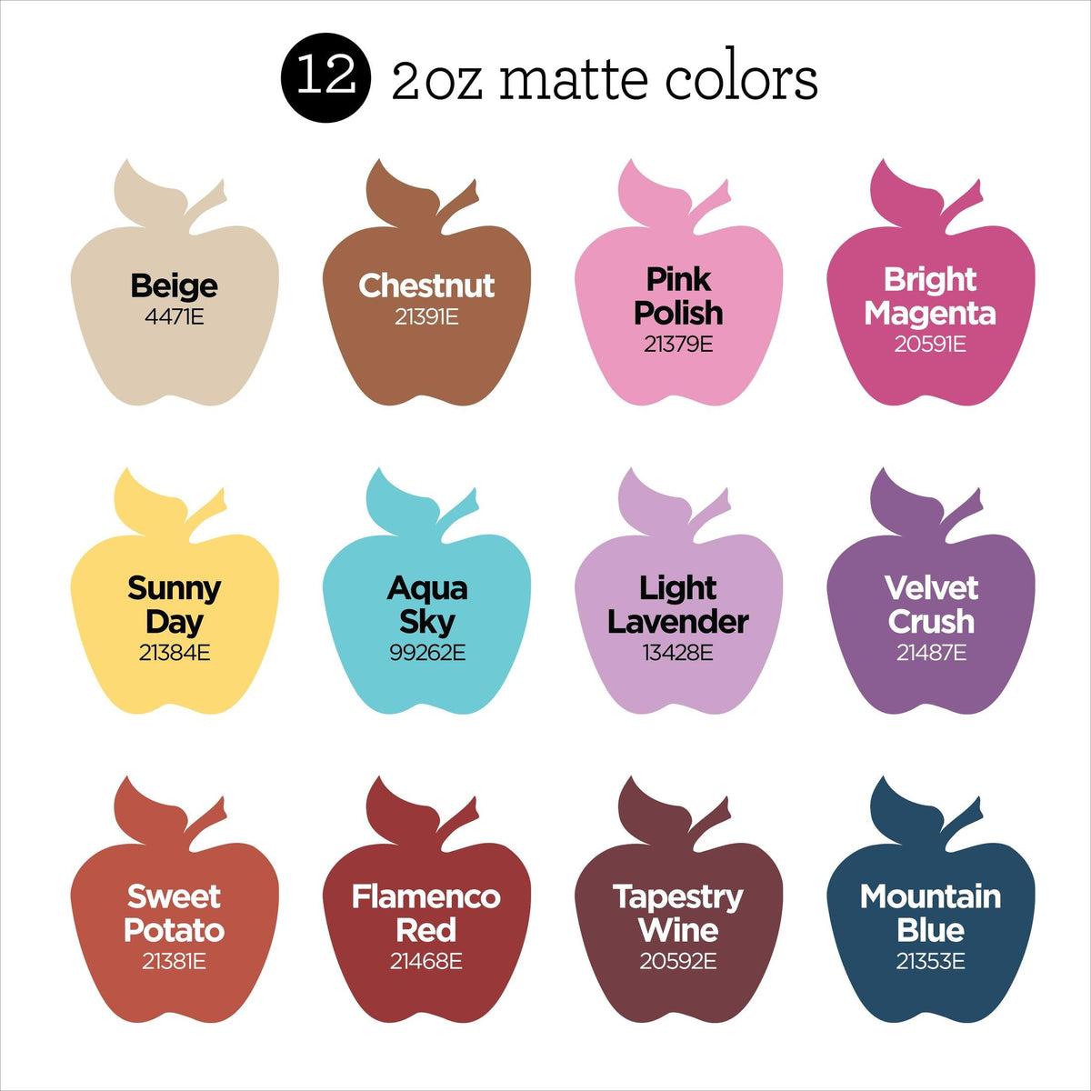 Apple Barrel Desert Sky 2 fl oz Acrylic Craft Paint Set, Matte Finish, Set of 12