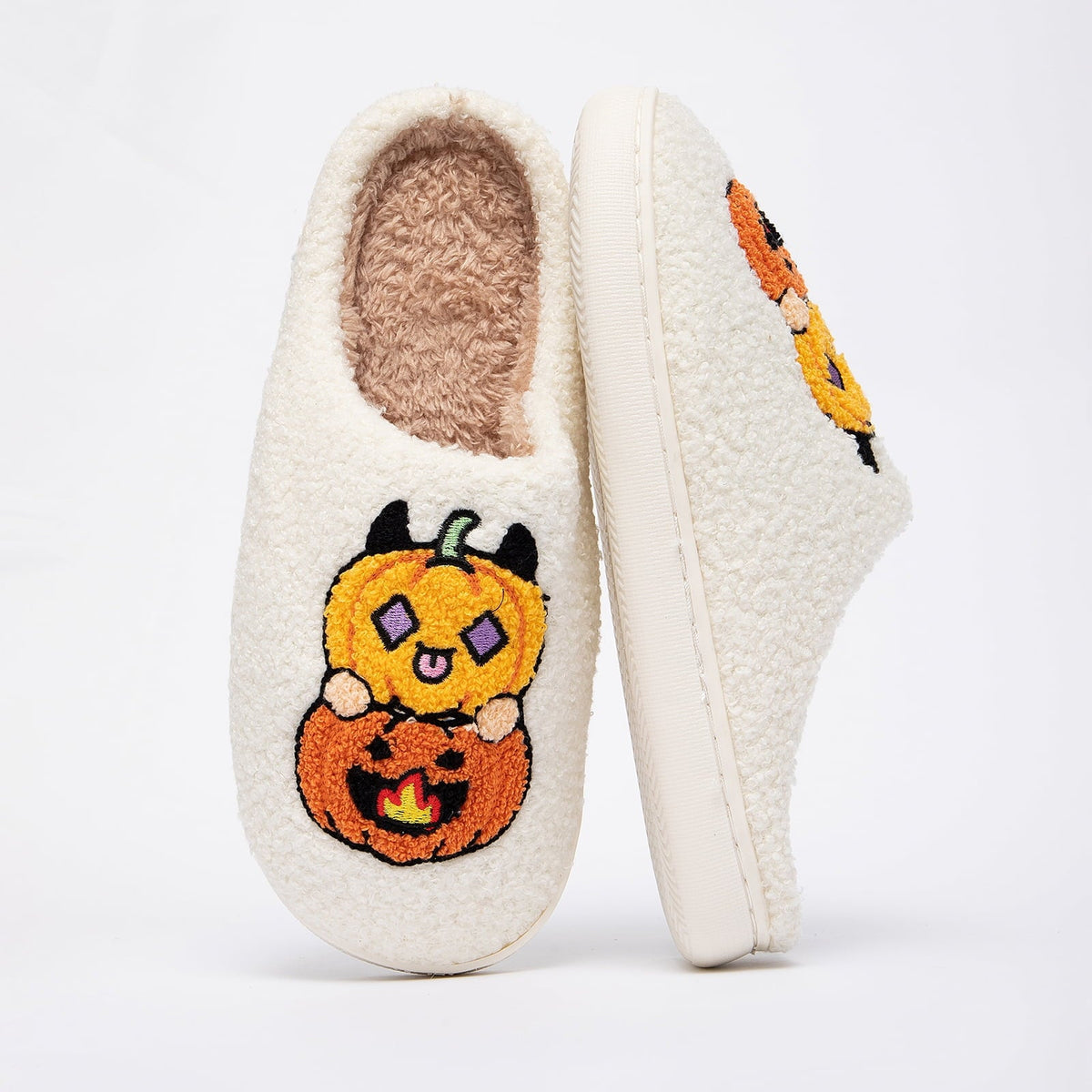 BERANMEY Halloween Slippers for Women Perfect Soft Plush Comfy Warm Slip-On Cute Womens Slippers Indoor Fluffy House Sli