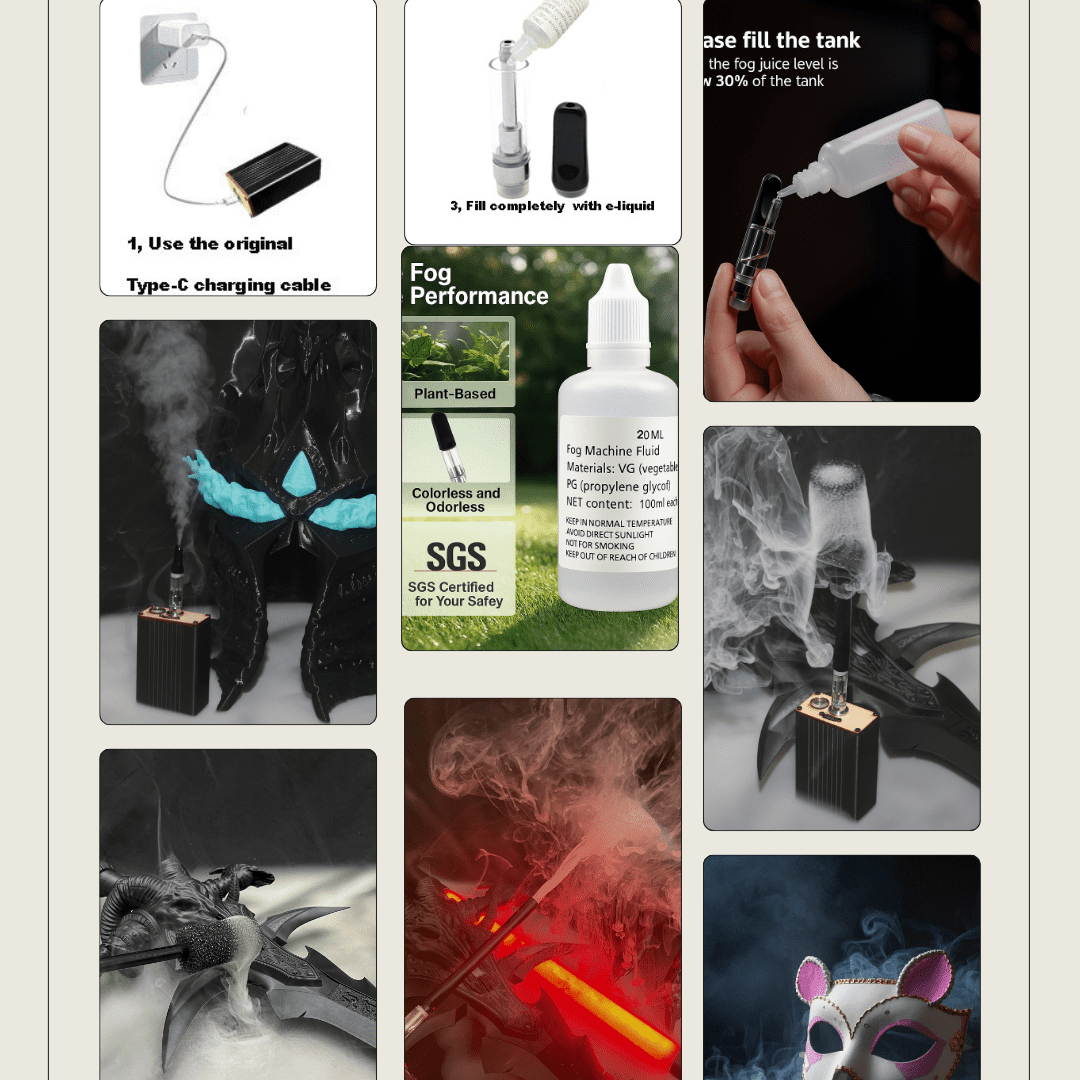 Portable Smoke Machine with Remote Control - fog machine liquid Ideal for Photography, Outdoor Events, Parties, Stage Ef