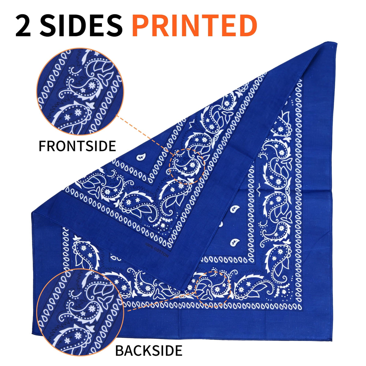 Fanni Youpin Assorted Colors Paisley Cowboy Bandanas 12 Pack 22 inch Thick Cotton Kerchiefs for Men Women Mixed color