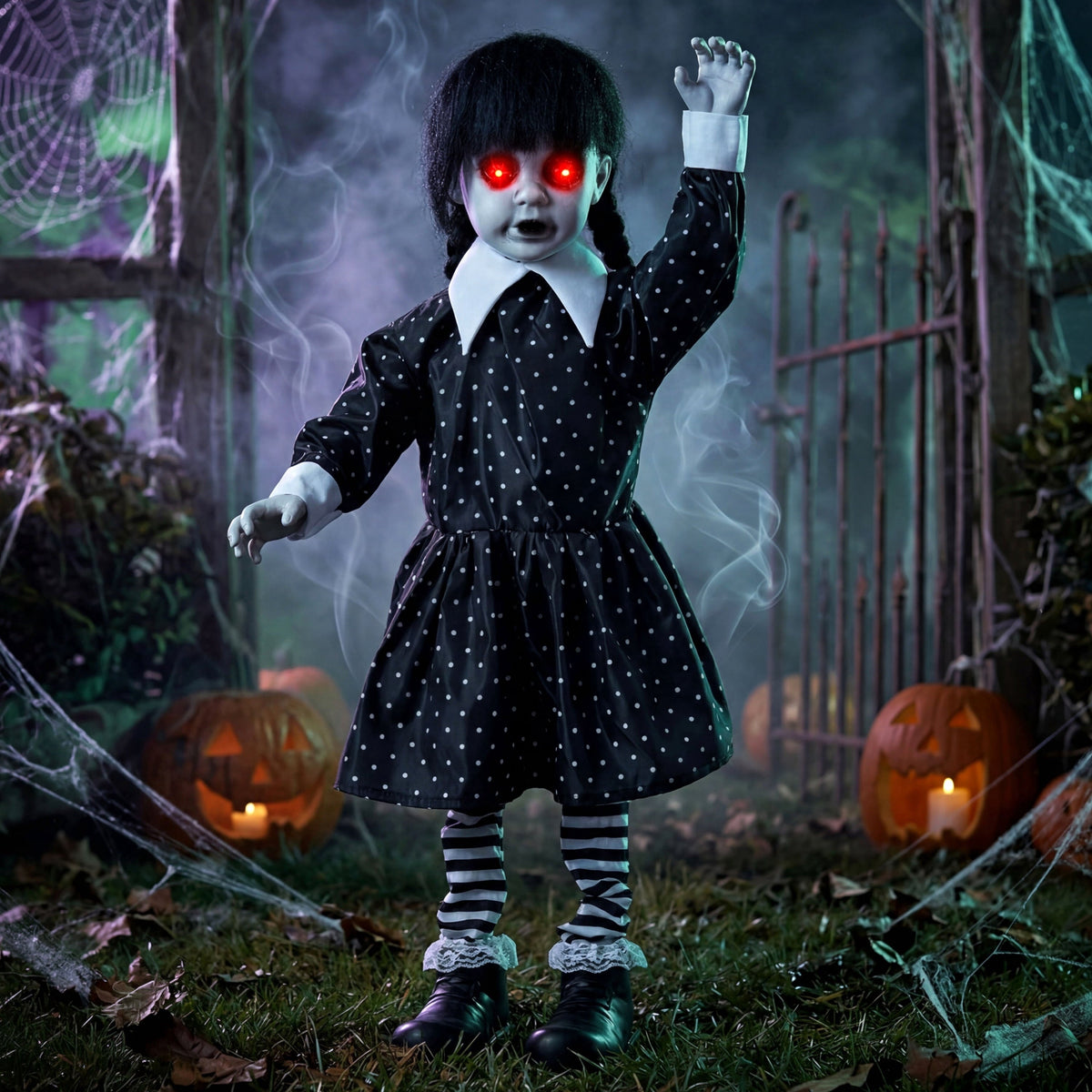 Joyfy Halloween Decorations Outdoor, Sound Activated with LED Eyes & Sound & Motion, Decor for Yard Farm Garden Indoor H