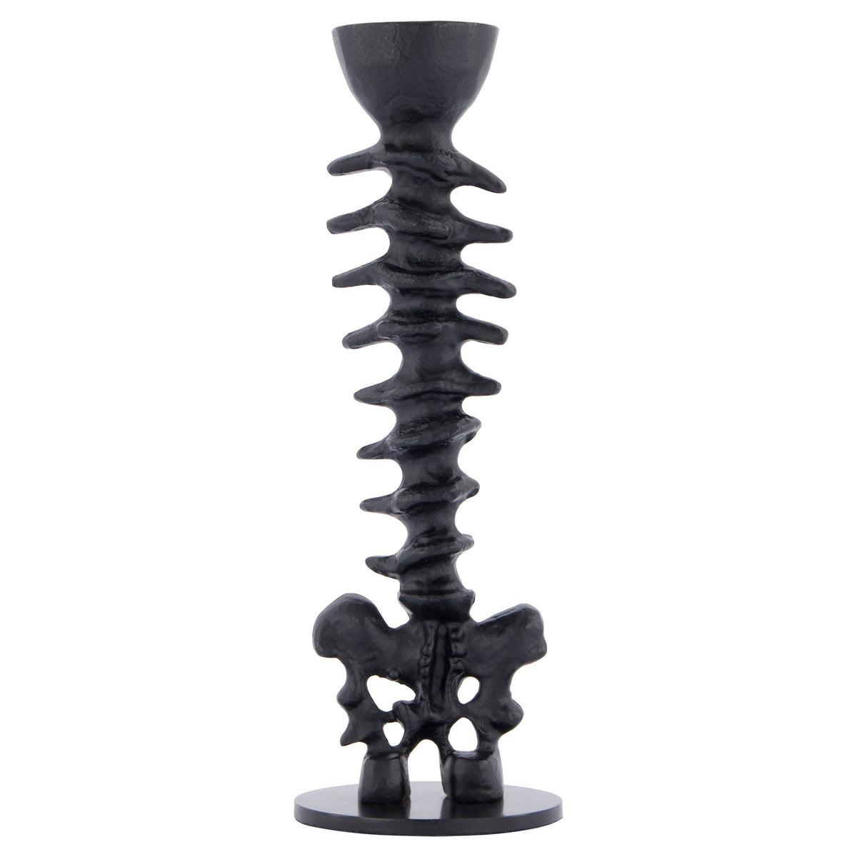Metal Spine Candle Holder, Black, 8.6", Halloween by Way To Celebrate