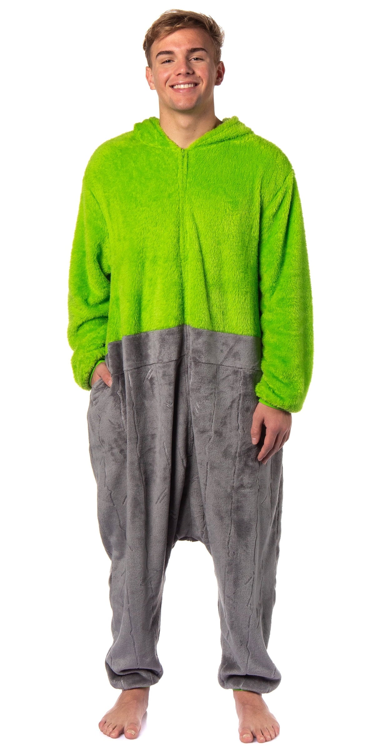 Sesame Street Union Suit Adult Kigurumi Costume Pajama Fleece Hooded One Piece