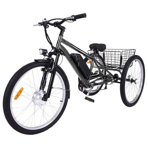 26 Inch Adult 3 Wheel Electric Tricycle With Basket, Fat Tires, 7 Speeds, 350W Motor, 36V 10Ah Battery - 0KT_3xfGu2r4etl