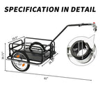 Ktaxon Two-Wheel Bicycle Cargo Trailer, Black, 16 in Inflatable Wheels