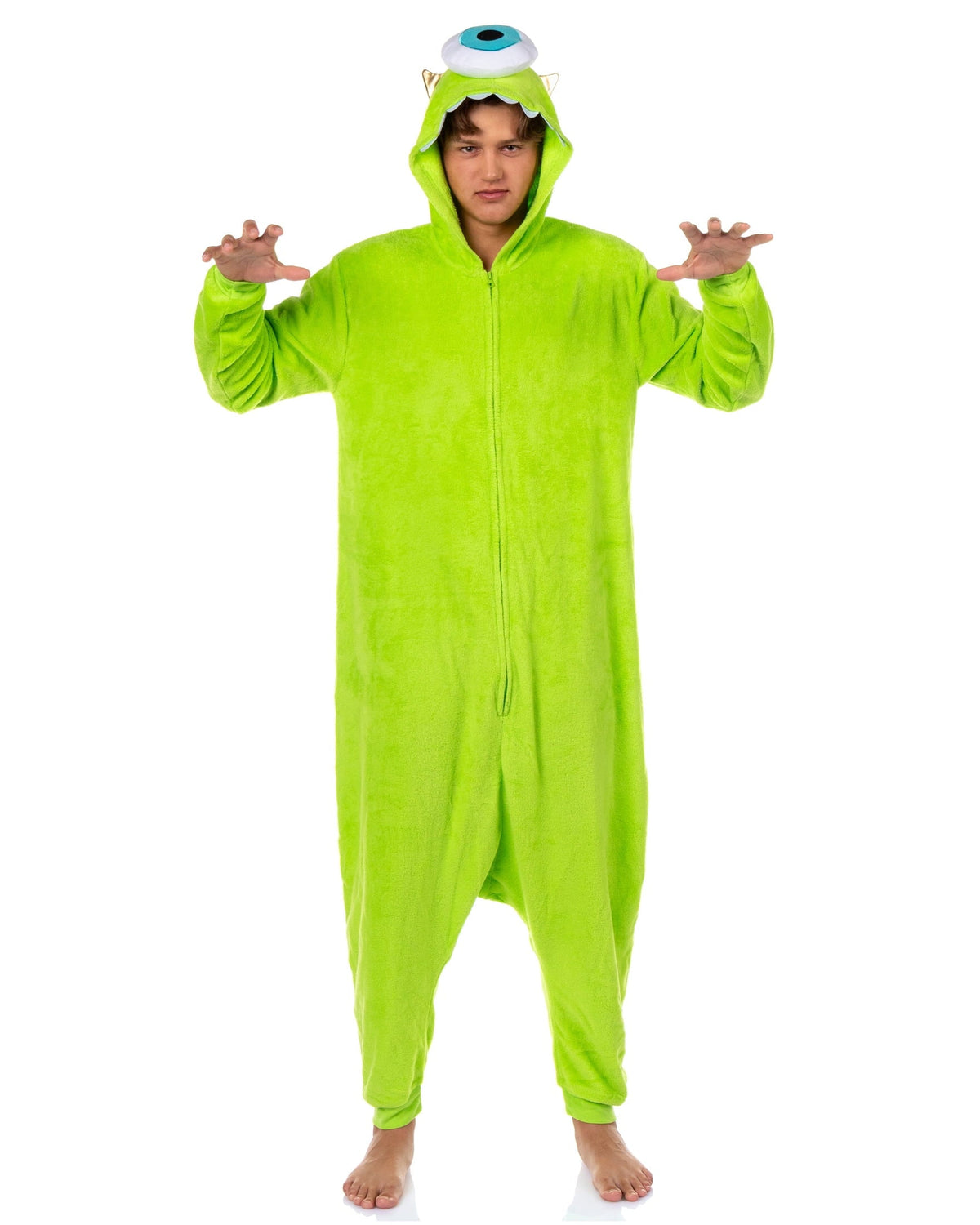 Disney Monsters Inc. Kigurumi Adult Mike Wazowski Costume Union Suit Fleece Onesie Pajama