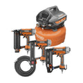 RIDGID 6 Gal. Portable Electric Pancake Air Compressor With 18GA Brad Nailer, 16GA Finish Nailer And 18GA Finish Stapler
