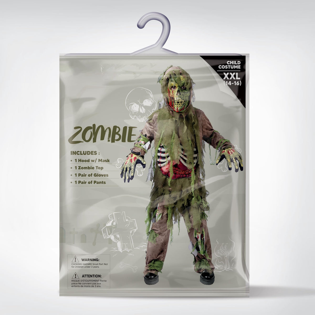 Joyfy Halloween Swamp Skeleton Living Dead Zombie Costume for Boys, Scary Zombie Costume for Kids Halloween Monster Them