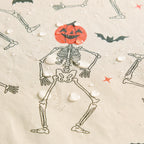 Way To Celebrate Halloween PEVA Tablecloth, For Table 60" x 84" - Skeleton Pumpkin Head Toss
