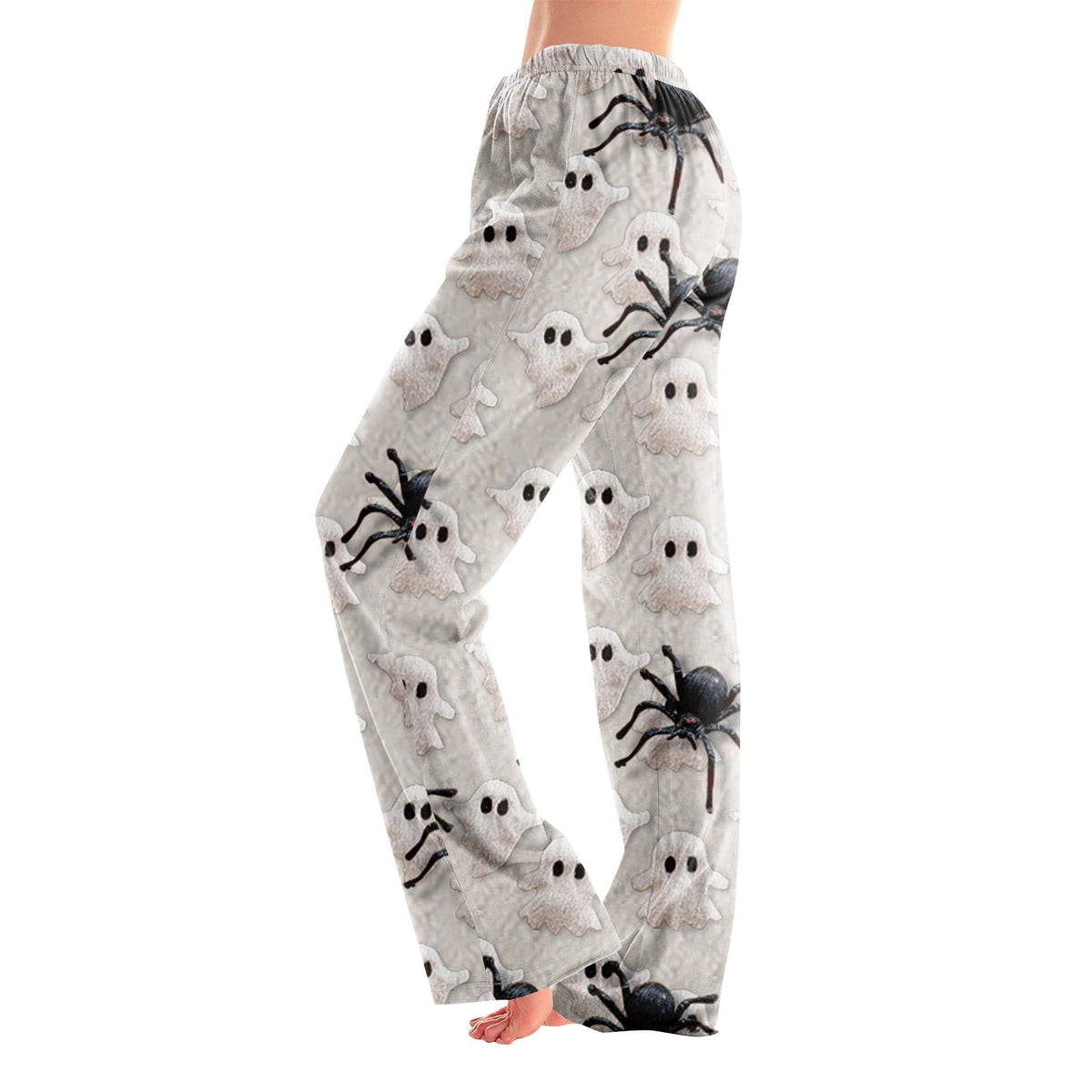 Hearthz Halloween Flannel Pajama Pants Women Plush Fuzzy Pajama Pants for Women Plaid Warm Cozy Pj Bottoms Lounge Pants