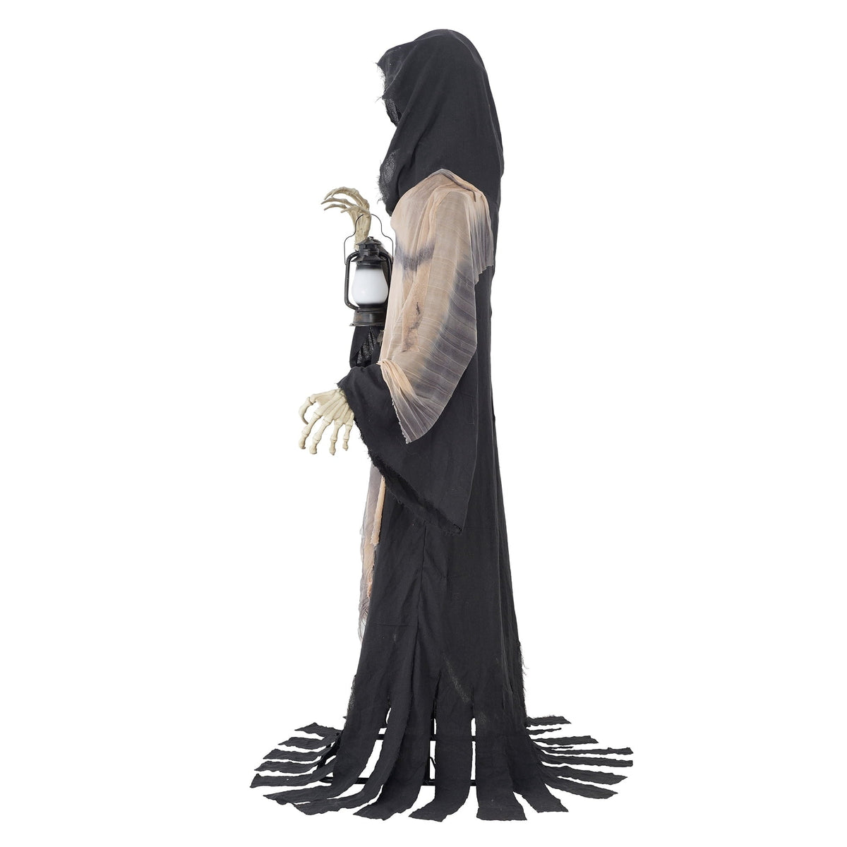Animated Reaper with Lantern Decoration, Black and Brown, 84", Halloween by Way To Celebrate