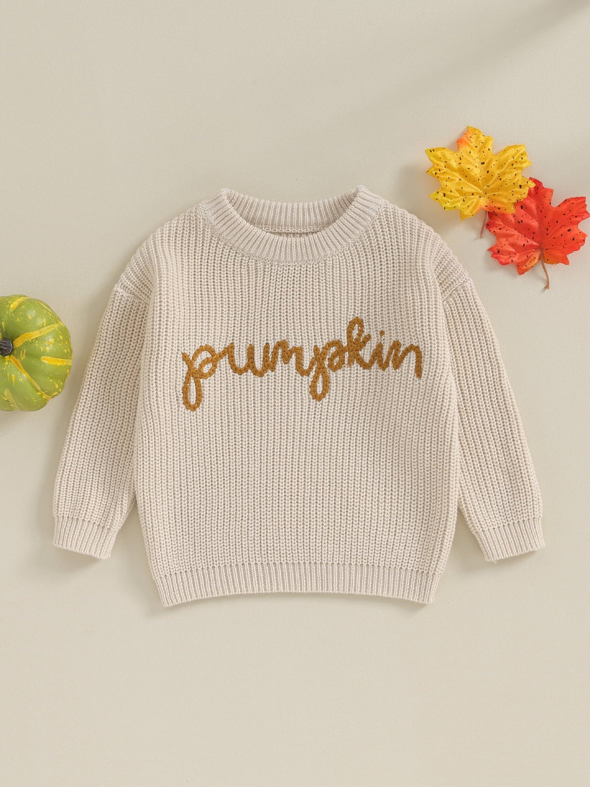 Loicainy Toddler Baby Boy Girl Halloween Knit Sweater 3 6 9 12 18 24 Months 2T 3T Long Sleeve Crewneck Letter Embroidery