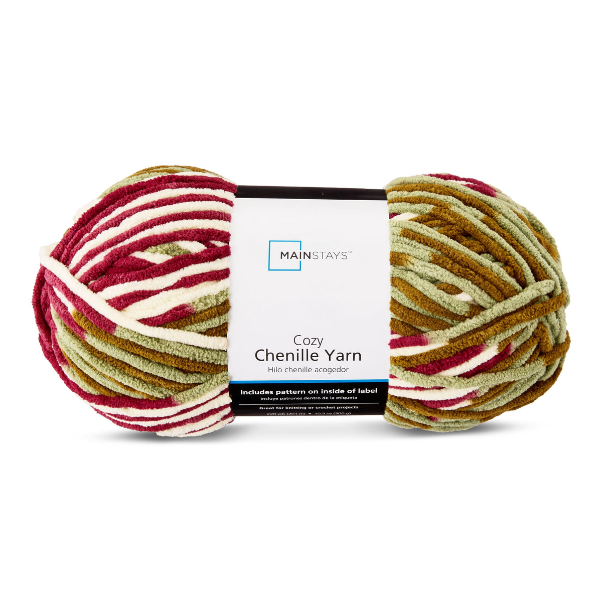 Mainstays Cozy Chenille Yarn, 220 yd, 100% Polyester, Bulky