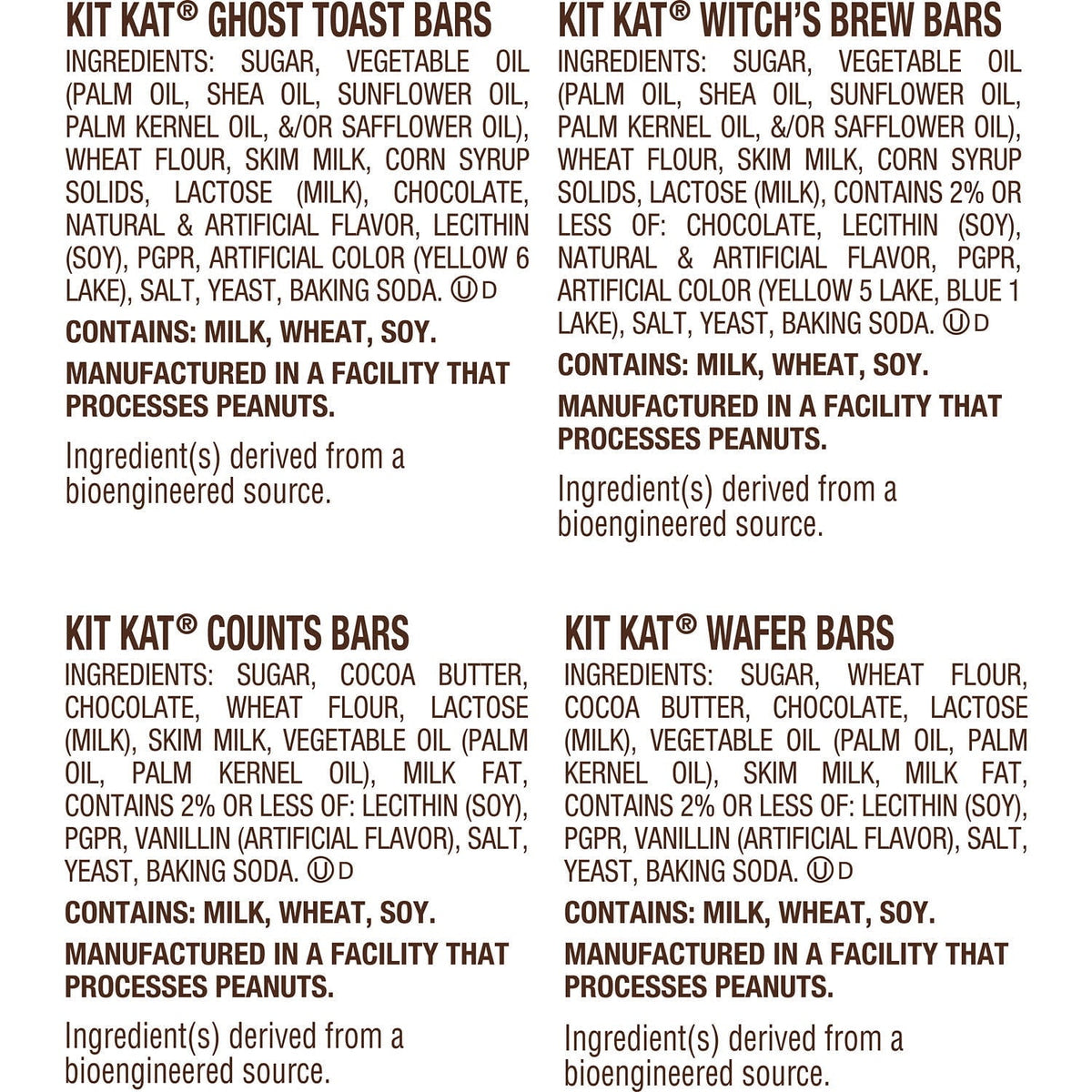 Kit Kat Assorted Flavored Wafer Snack Size, Halloween Candy Bulk Bag, 30.2 oz (60 Pieces)
