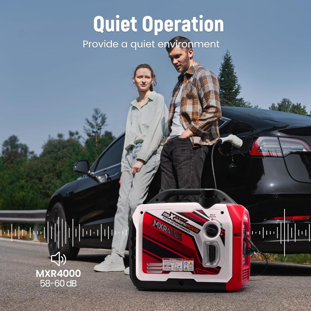 maXpeedingrods 4000 Peak Watt 3200 Running Watt Portable Gas Inverter Generator With Bluetooth App, RV Ready, CO Alarm -